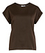 VILA T-Shirt ELLETTE SATIN O-NECK VILA COFFE BEAN