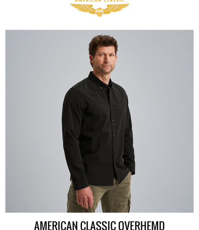 PME LEGEND Hemd LONG SLEEVE CANVAS PME LEGEND BLACK