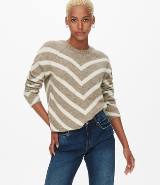 ONLY Pull ELIZA STRIPE ONLY MERMAID BEIGE