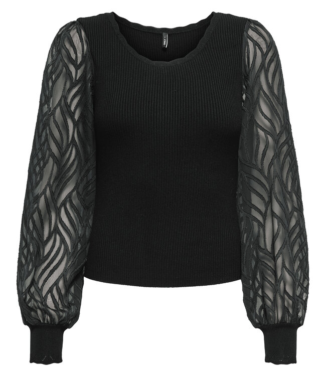 ONLY Pull JULIE RIB ONLY BLACK LACE