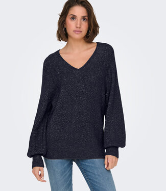 ONLY Pull LUCILLA GLITTER V-NECK ONLY NIGHT SKY