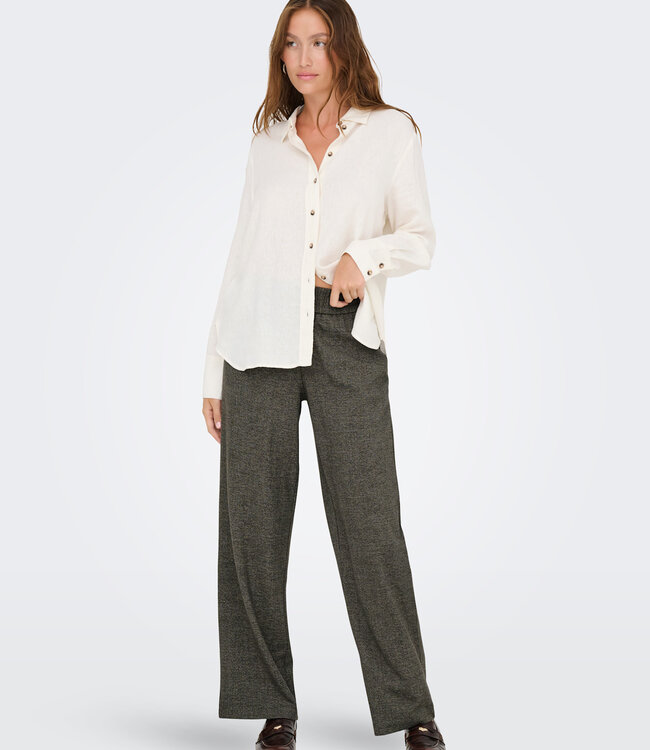 ONLY Broek DELL WIDE ONLY DARK BROWN MELANGE