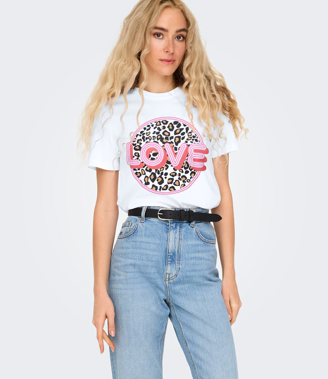 ONLY T-Shirt ARIYA LIFE ONLY WHITE LOVE