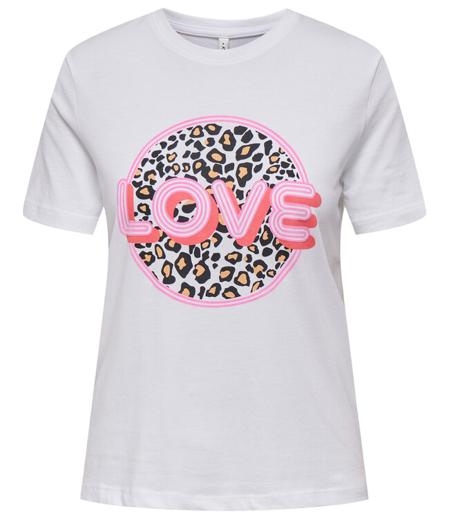 ONLY T-Shirt ARIYA LIFE ONLY WHITE LOVE