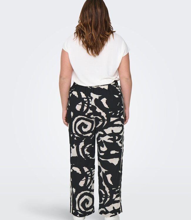 ONLY CARMAKOMA Broek NICON WIDE BLACK ABSTRACT GRAPHIC