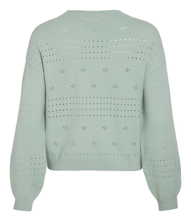 VILA Pull RIL O-NECK POINTELLE  Vila SILT GREEN
