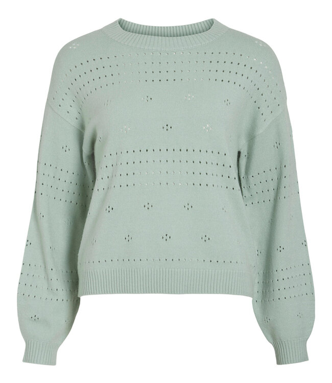 VILA Pull RIL O-NECK POINTELLE  Vila SILT GREEN