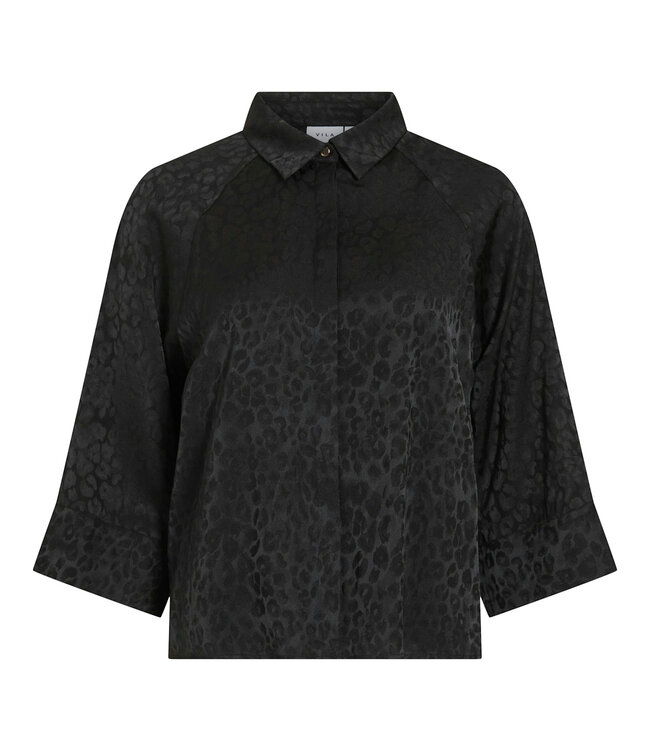 VILA Hemd SALINA JACQUARD VILA BLACK BEAUTY