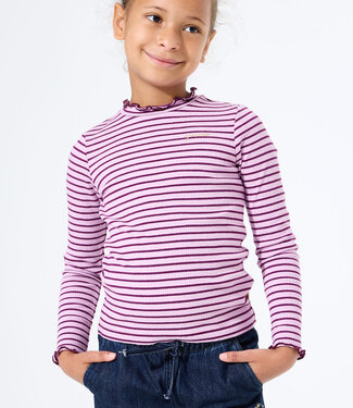 GARCIA T-Shirt STRIPE GARCIA MINI GIRLS PLUM PURPLE