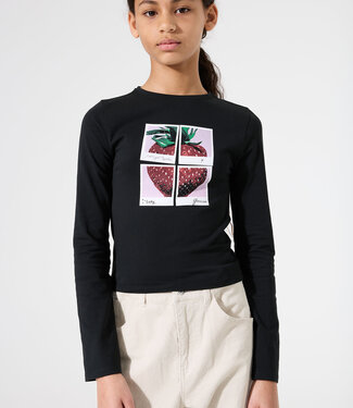 GARCIA T-Shirt LONG SLEEVE AARDBEI GARCIA TEENS GIRLS BLACK