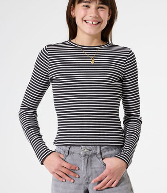 GARCIA T-Shirt STRIPES GARCIA TEENS GIRLS BLACK WHITE