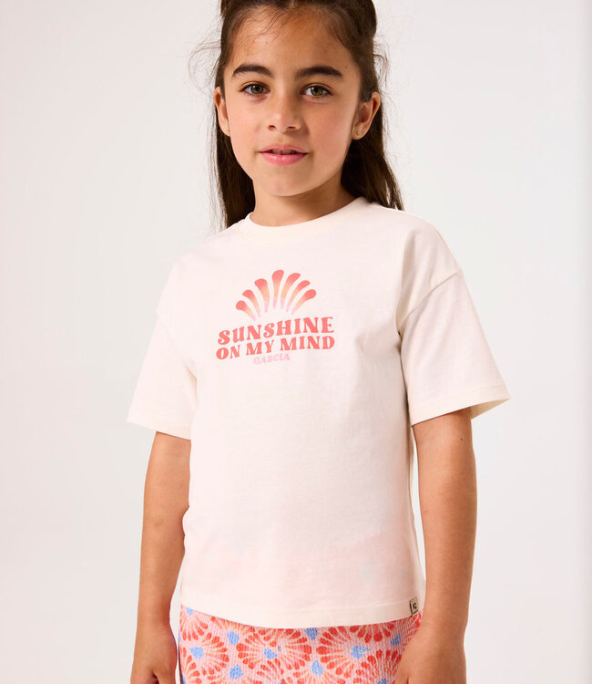 GARCIA T-Shirt SUNSHINE ON MY MIND GARCIA GIRLS MINI WHITE