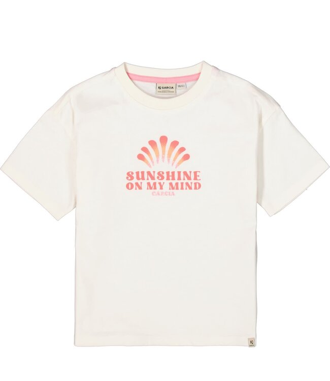 GARCIA T-Shirt SUNSHINE ON MY MIND GARCIA GIRLS MINI WHITE