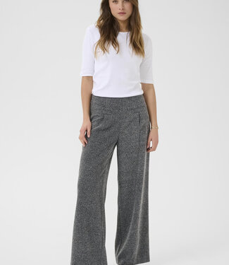 KAFFE Broek ALBA WIDE KAFFE BLACK MELANGE 108222