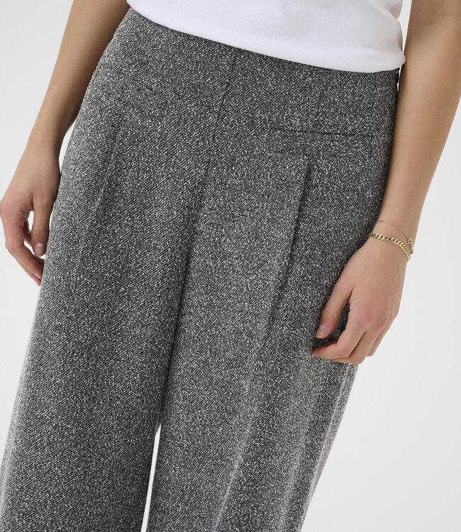 KAFFE Broek ALBA WIDE KAFFE BLACK MELANGE 108222