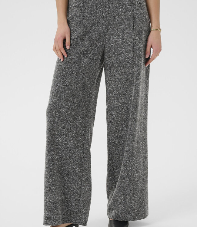 KAFFE Broek ALBA WIDE KAFFE BLACK MELANGE 108222