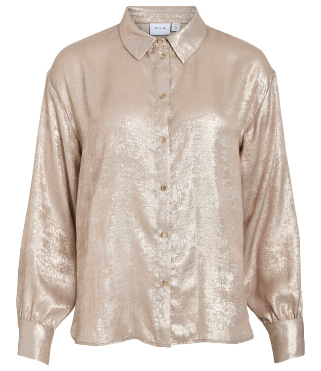 VILA Hemd METALLA GLITTER VILA BIRCH GOLD