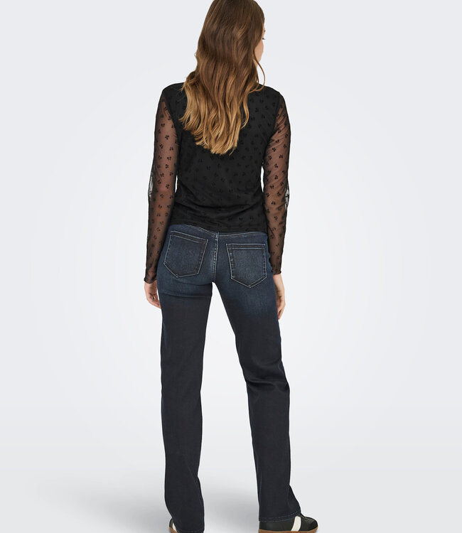 ONLY T-Shirt SIENA MESH FLOCK ONLY  BLACK