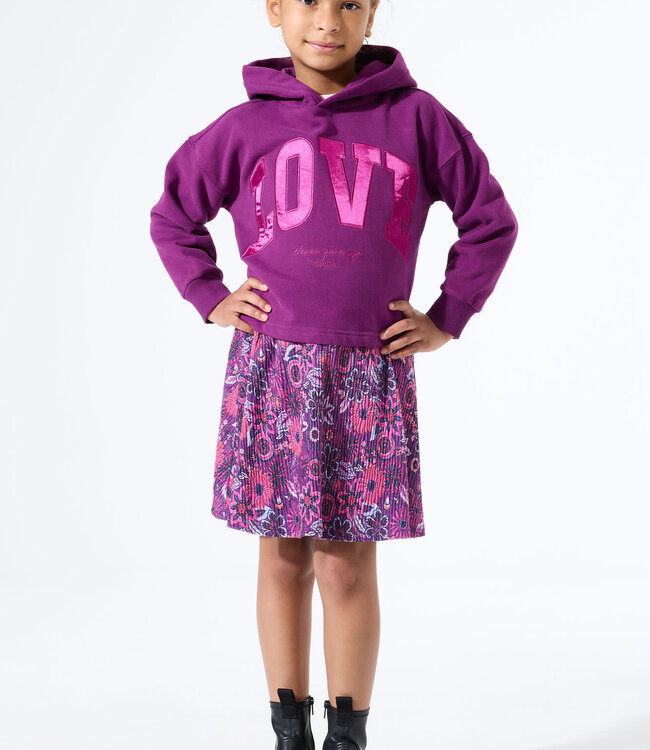 GARCIA Hoodie LOVE GARCIA MINI GIRLS PLUM PURPLE