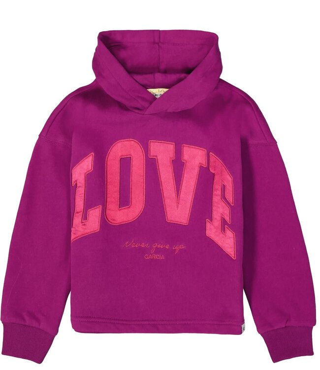 GARCIA Hoodie LOVE GARCIA MINI GIRLS PLUM PURPLE