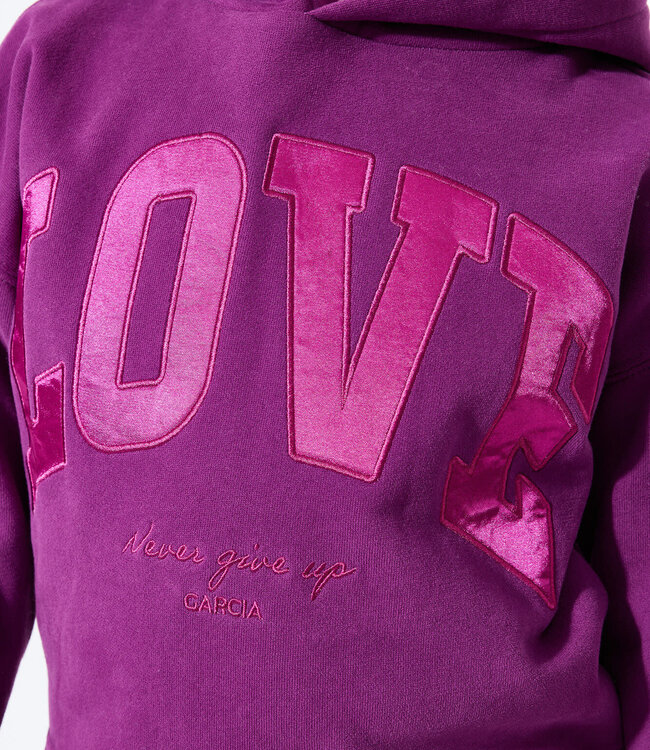 GARCIA Hoodie LOVE GARCIA MINI GIRLS PLUM PURPLE