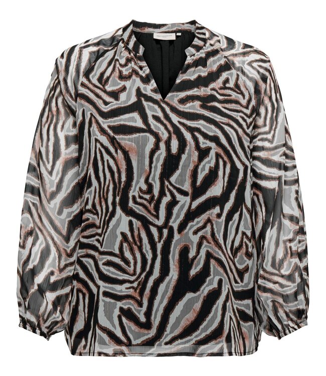 ONLY CARMAKOMA Blouse KAIA Carmakoma BLACK ARTZY ANIMAL