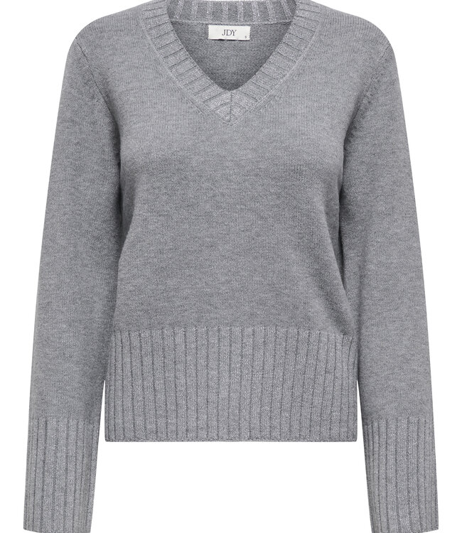 JDY Pull PRIME LUREX V-NECK JDY GREY