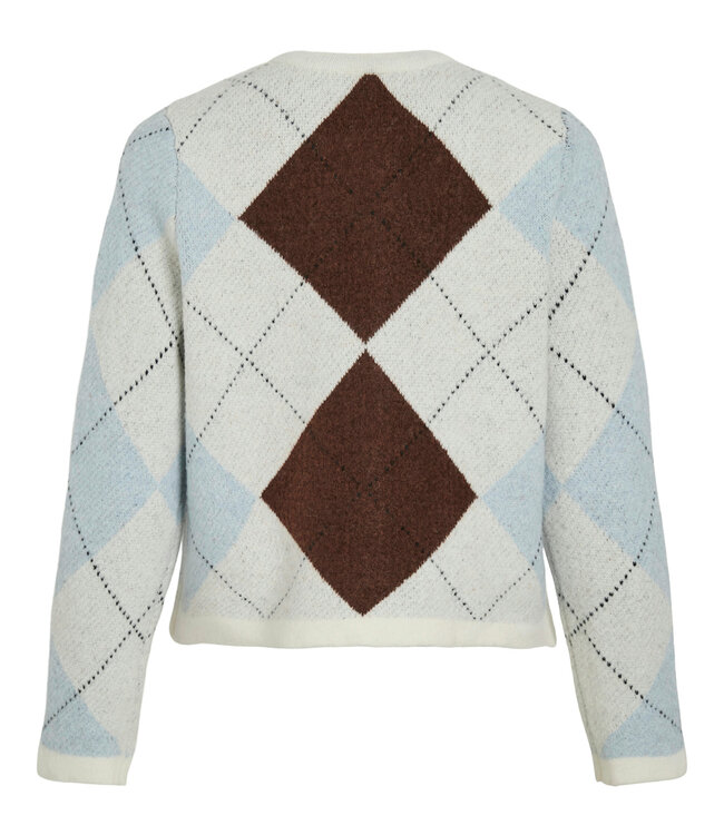 VILA Vest CARDIGAN KAYLA CHECK VILA CHERRY MAHOGANY