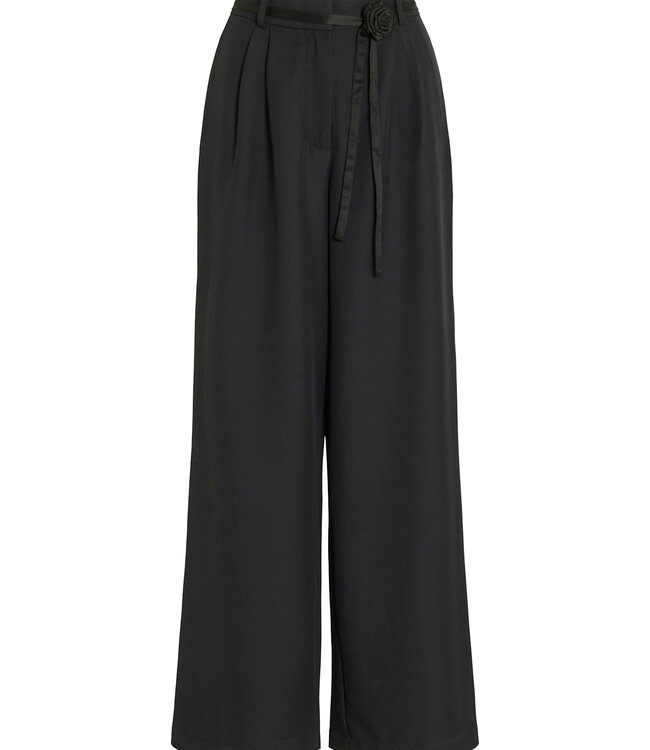 VILA Broek CATALINA FLOWER  WIDE VILA BLACK BEAUTY