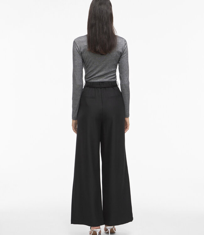 VILA Broek CATALINA FLOWER  WIDE VILA BLACK BEAUTY