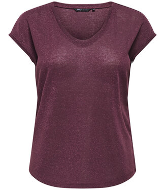ONLY CARMAKOMA T-Shirt SILVERY LUREX ONLY CARMAKOMA BURGUNDY