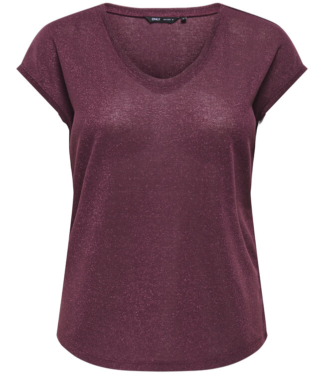 ONLY CARMAKOMA T-Shirt SILVERY LUREX ONLY CARMAKOMA BURGUNDY