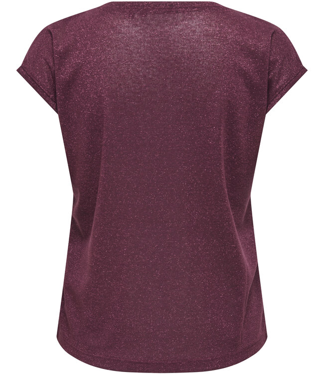 ONLY CARMAKOMA T-Shirt SILVERY LUREX ONLY CARMAKOMA BURGUNDY