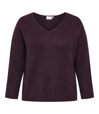 ONLY CARMAKOMA Pull WHITNEY V-NECK ONLY CARMAKOMA MAUVE WINE