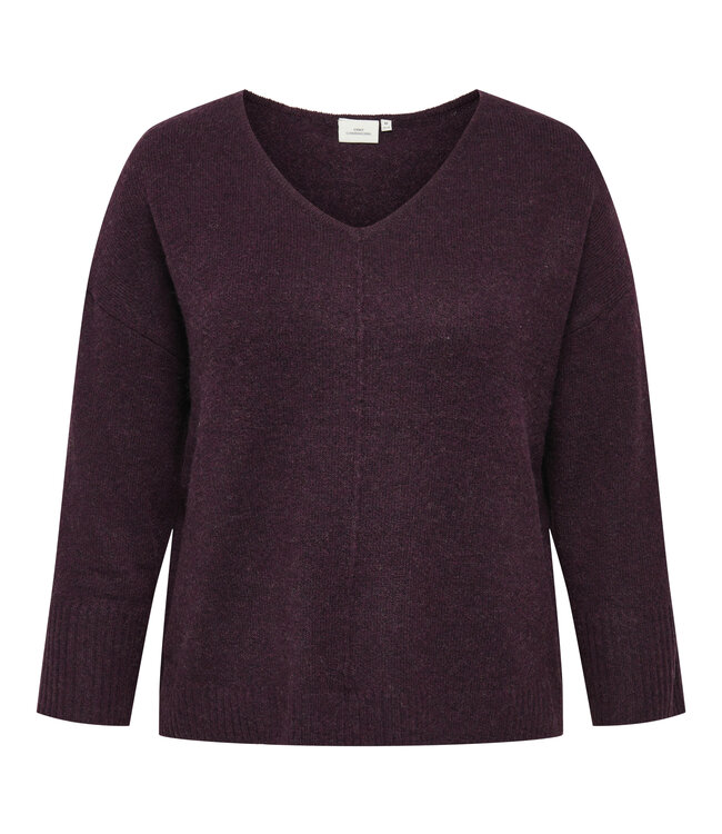 ONLY CARMAKOMA Pull WHITNEY V-NECK ONLY CARMAKOMA MAUVE WINE