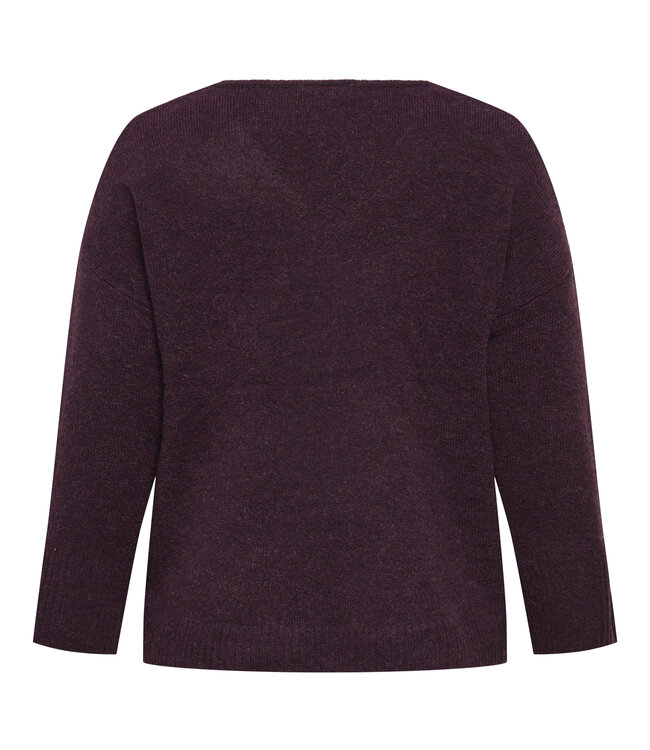 ONLY CARMAKOMA Pull WHITNEY V-NECK ONLY CARMAKOMA MAUVE WINE