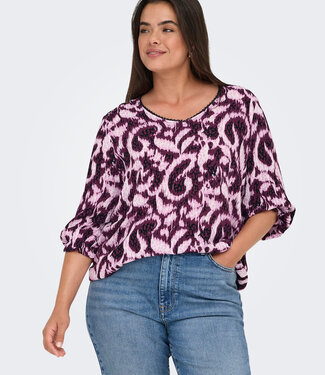 ONLY CARMAKOMA Blouse TYLA 3/4 ONLY CARMAKOMA LEO GRAPHIC MAUVE