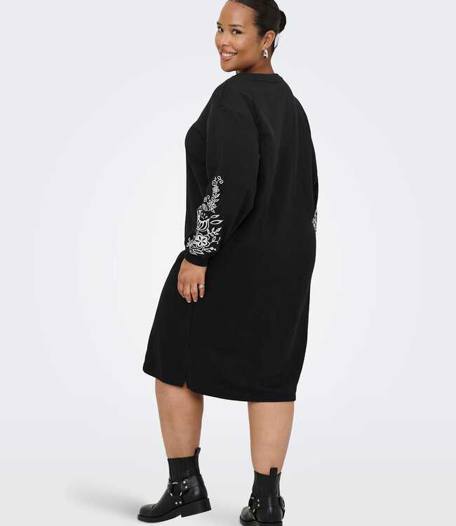 ONLY CARMAKOMA Kleed SWEAT JENNA ONLY CARMAKOMA BLACK EMBROIDERY