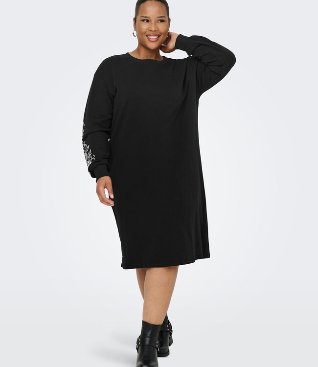 ONLY CARMAKOMA Kleed SWEAT JENNA ONLY CARMAKOMA BLACK EMBROIDERY