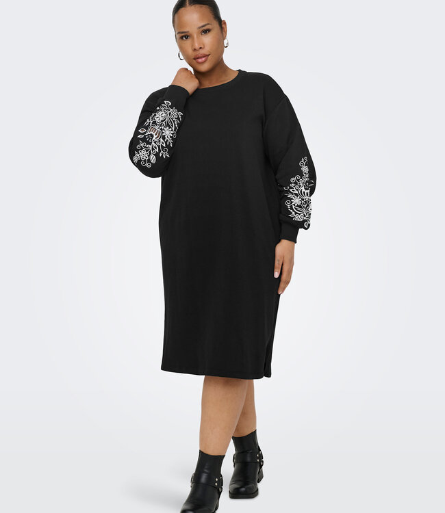 ONLY CARMAKOMA Kleed SWEAT JENNA ONLY CARMAKOMA BLACK EMBROIDERY