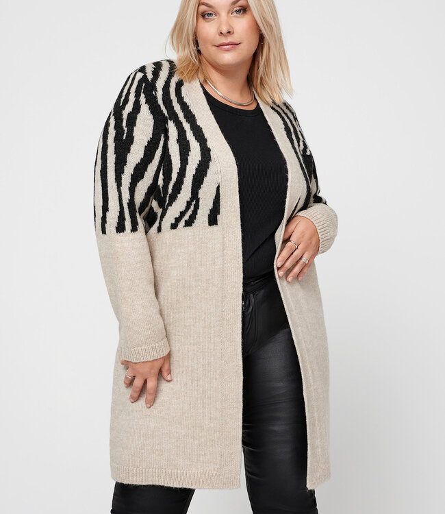 ONLY CARMAKOMA Vest CARDIGAN JADE ANIMAL ONLY CARMAKOMA PIRATE WHITE CAP