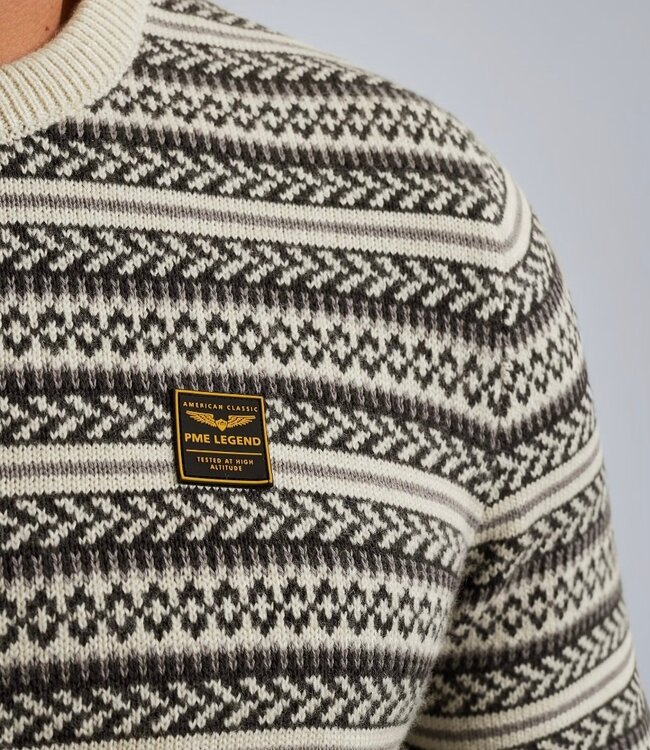 PME LEGEND Pull R-NECK FAIRILSE CIPRO BLEND PME LEGEND BONE WHITE