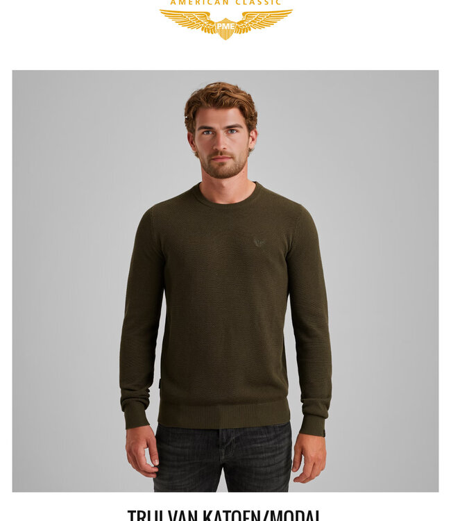 PME LEGEND Pull R-NECK PME LEGEND AMERICAN CLASSIC COTTON MODAL BELUGA