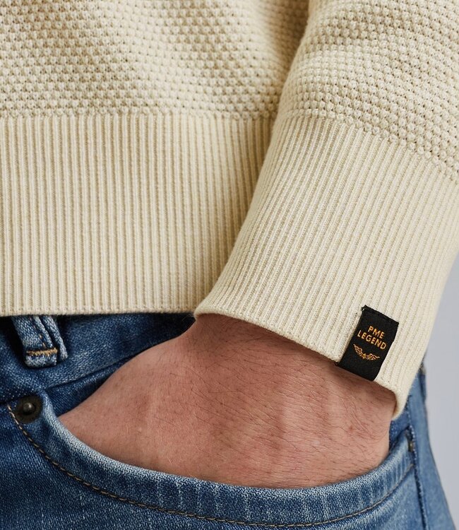 PME LEGEND Pull R-NECK PME LEGEND AMERICAN CLASSIC COTTON MODAL BONE WHITE