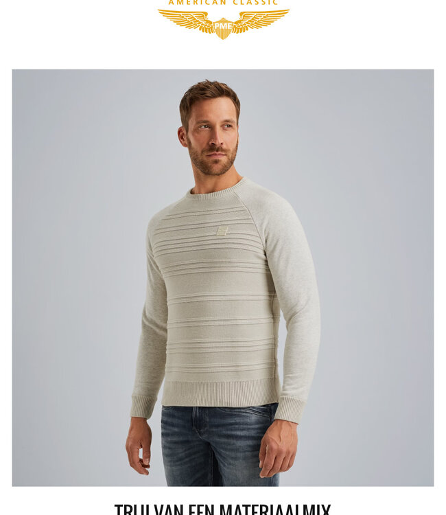 PME LEGEND Pull R-NECK SWEAT COMBINATION PME LEGEND BONE WHITE