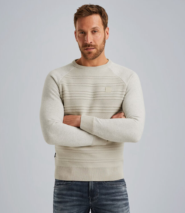 PME LEGEND Pull R-NECK SWEAT COMBINATION PME LEGEND BONE WHITE