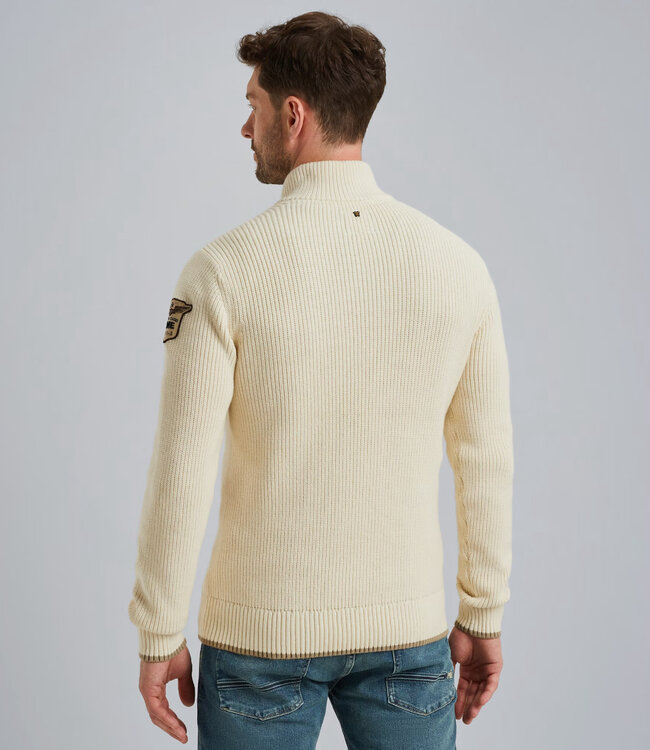 PME LEGEND Pull HALF ZIP COLLAR  PME LEGEND BONE WHITE