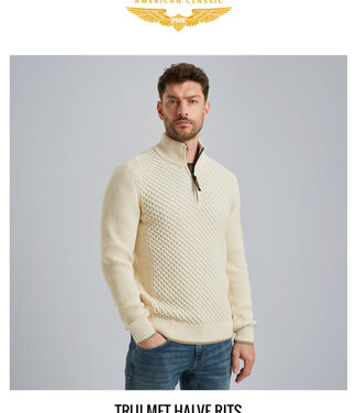 PME LEGEND Pull HALF ZIP COLLAR  PME LEGEND BONE WHITE