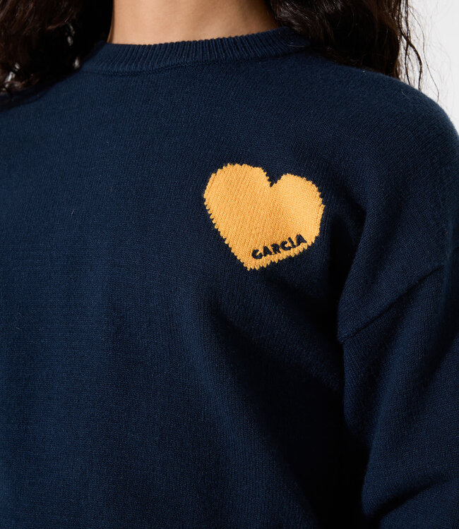 GARCIA Pull KNIT HEART GARCIA TEENS GIRLS LIBERTY BLUE