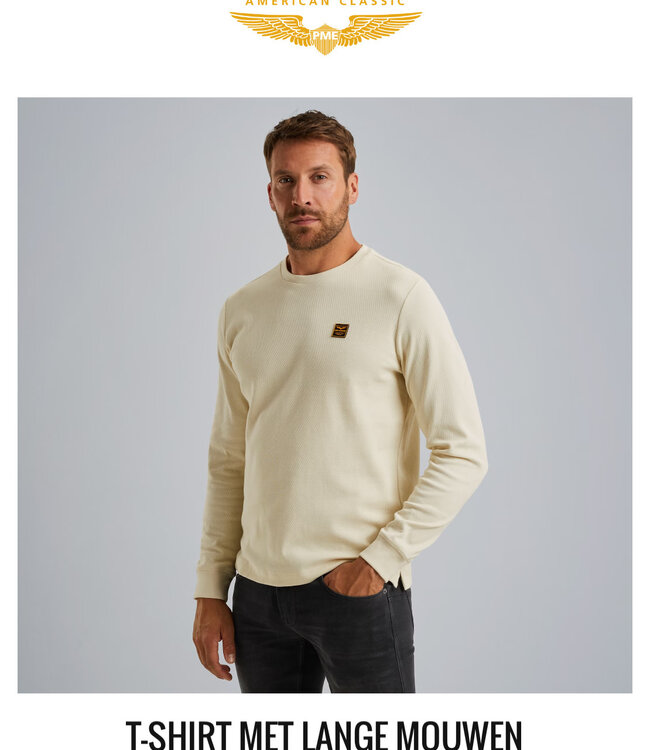 PME LEGEND Pull MESH INTERLOCK JERSEY PME LEGEND BONE WHITE